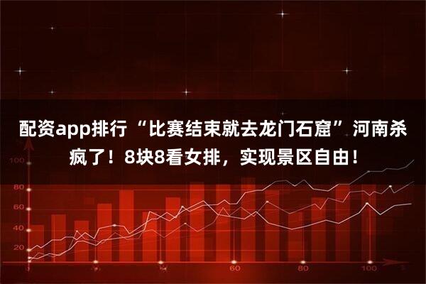 配资app排行 “比赛结束就去龙门石窟” 河南杀疯了！8块8看女排，实现景区自由！