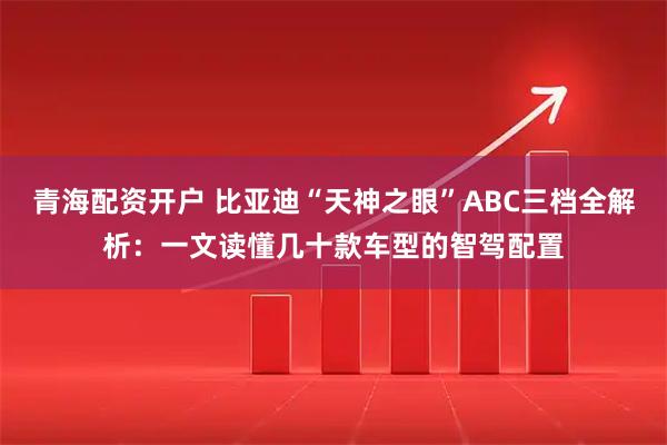 青海配资开户 比亚迪“天神之眼”ABC三档全解析：一文读懂几十款车型的智驾配置